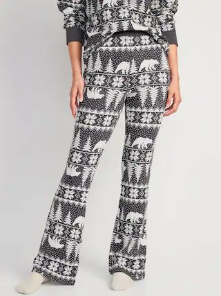 High-Waisted Thermal Flare Pajama Pants for Women | Old Navy (US)