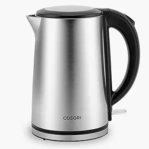 COSORI Electric Tea Kettles for Boiling Water, Stainless Steel Double Wall, 1.5L 1500W Hot Water ... | Amazon (US)