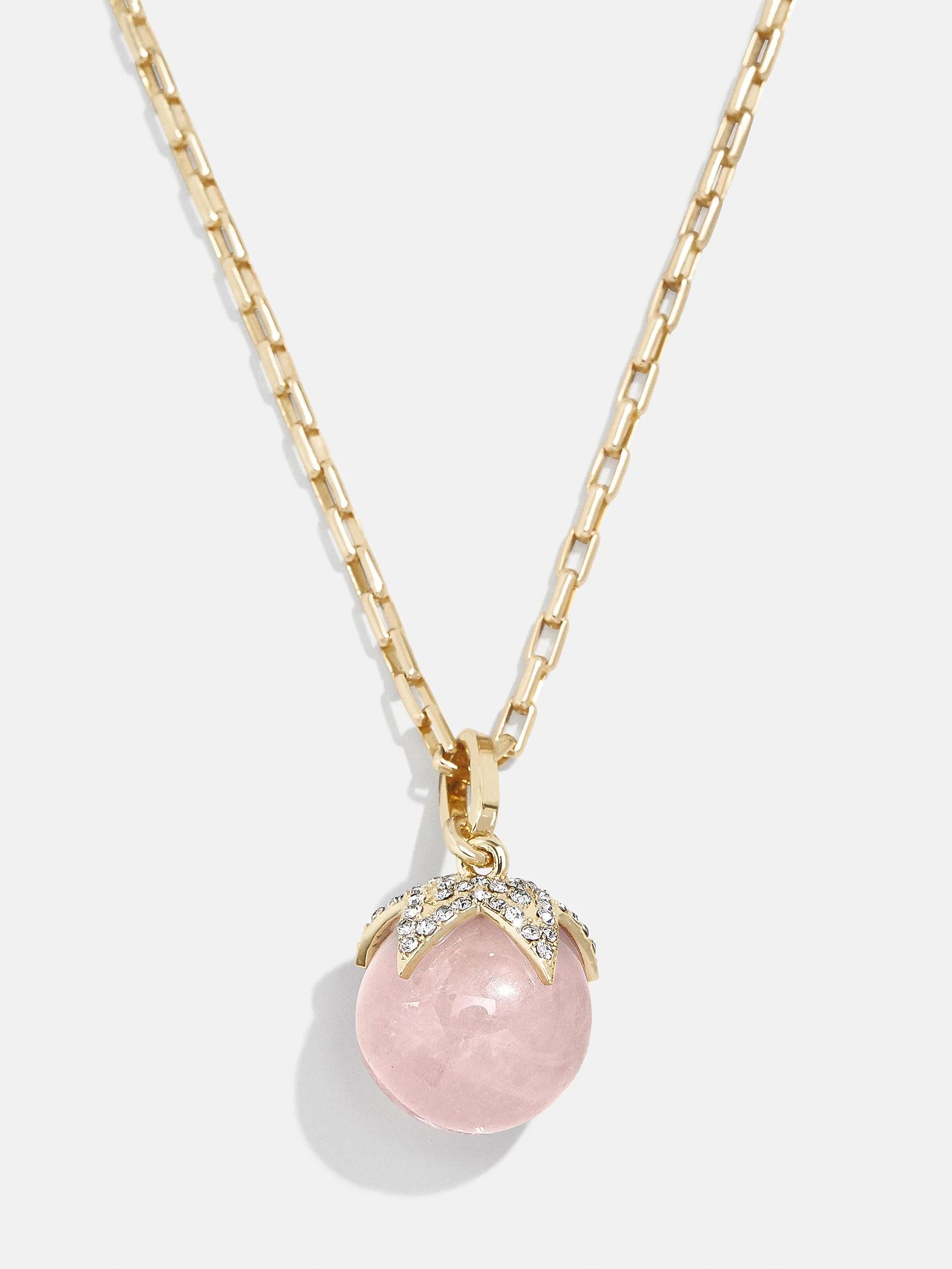 Semi Precious Orb Necklace - Rose Quartz | BaubleBar (US)