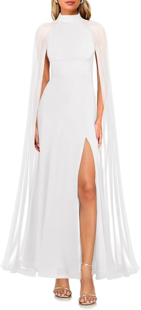 Amazon.com: Lrady Women's Summer Wedding Guest Dress Halter Neck Sexy Split Cocktail Party Maxi L... | Amazon (US)