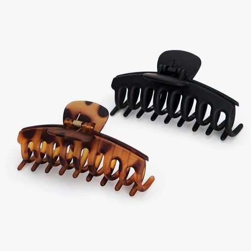 Kitsch Recycled Plastic Large Claw Clip - Oversized Matte Hair Clips for Women, Black (2 Pack) | ... | Amazon (US)