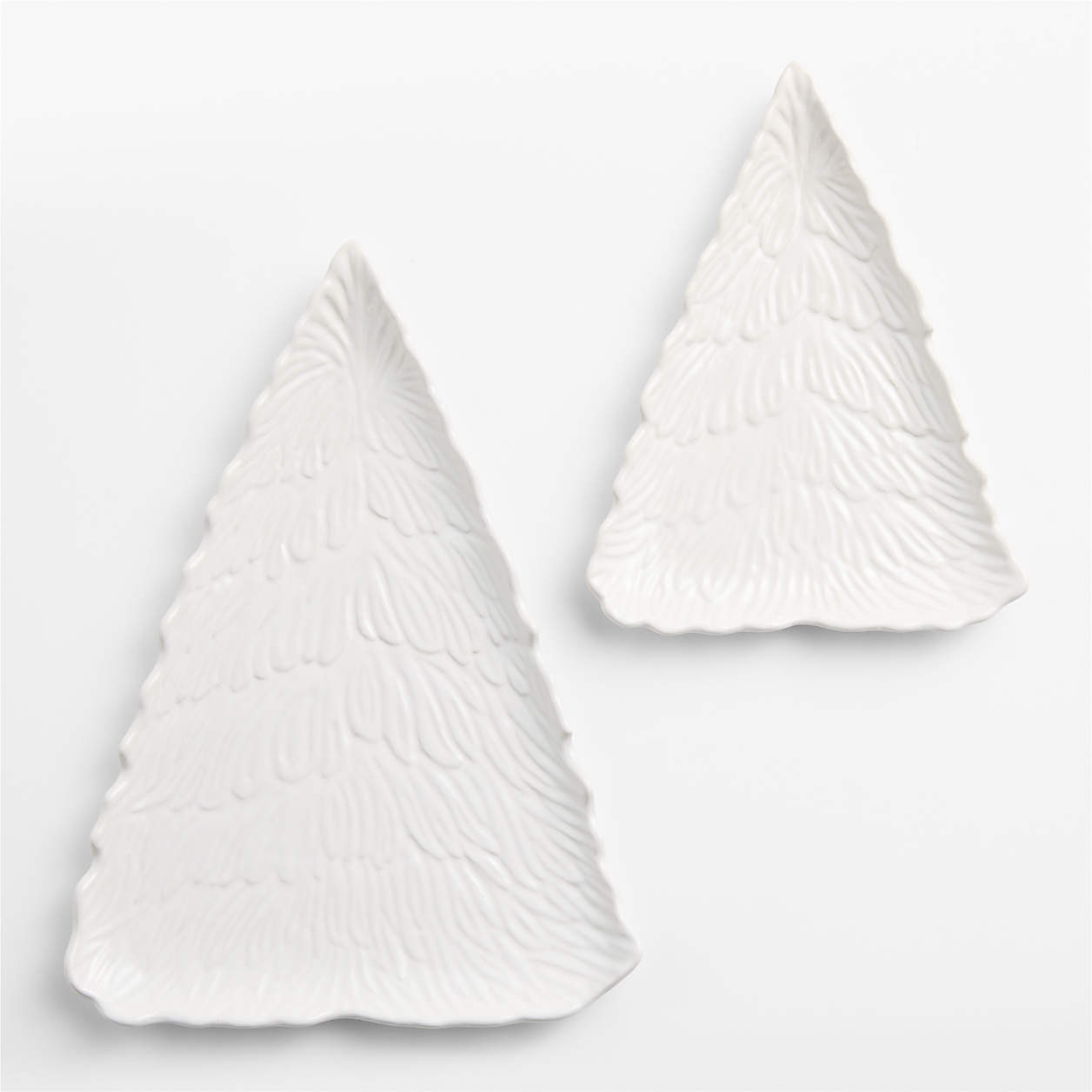 Embossed Tree Stoneware Platters, Set of 2 | Crate & Barrel | Crate & Barrel