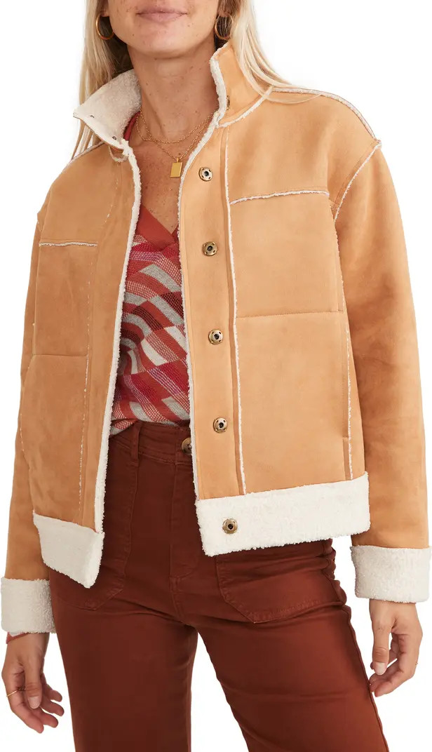 Asheville Faux Suede & Faux Shearling Jacket | Nordstrom