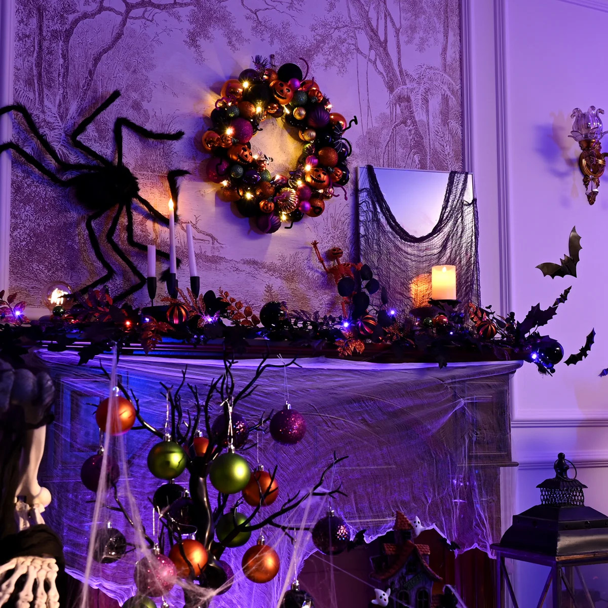 0Valery Madelyn Halloween Decorations Indoor for Home, Pre-Lit Pumpkin Ball Wreath with 60ct Shat... | Wayfair North America