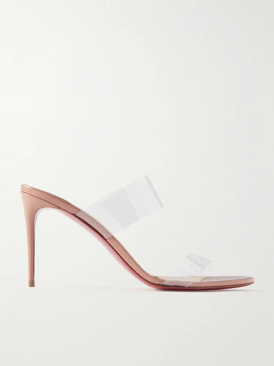 Christian Louboutin - Just Nothing 85 Pvc And Patent-leather Mules - Neutral | NET-A-PORTER (US)