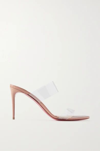 Christian Louboutin - Just Nothing 85 Pvc And Patent-leather Mules - Neutral | NET-A-PORTER (US)