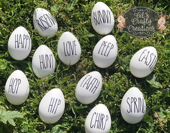 Rae Dunn Inspired Easter Egg Set | Spring Rae Dunn Decor| Rae Dunn Farmhouse | Easter Decor | Pan... | Etsy (US)