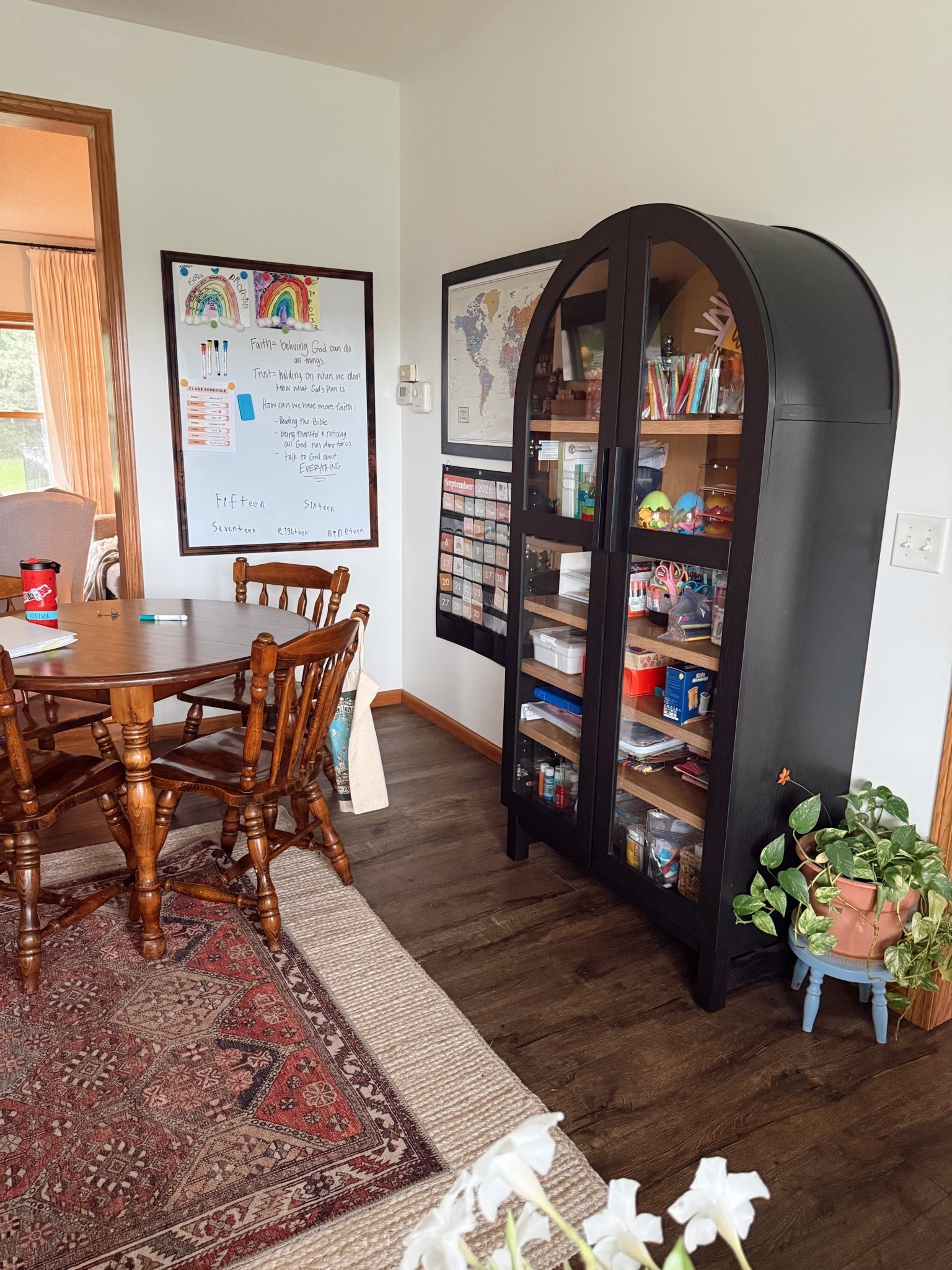 Arched cabinet holds most of our art supplies! White board & calendar are used daily 🙌🏽

Homeschool room, organizer, Walmart finds

#LTKSaleAlert #LTKHome
