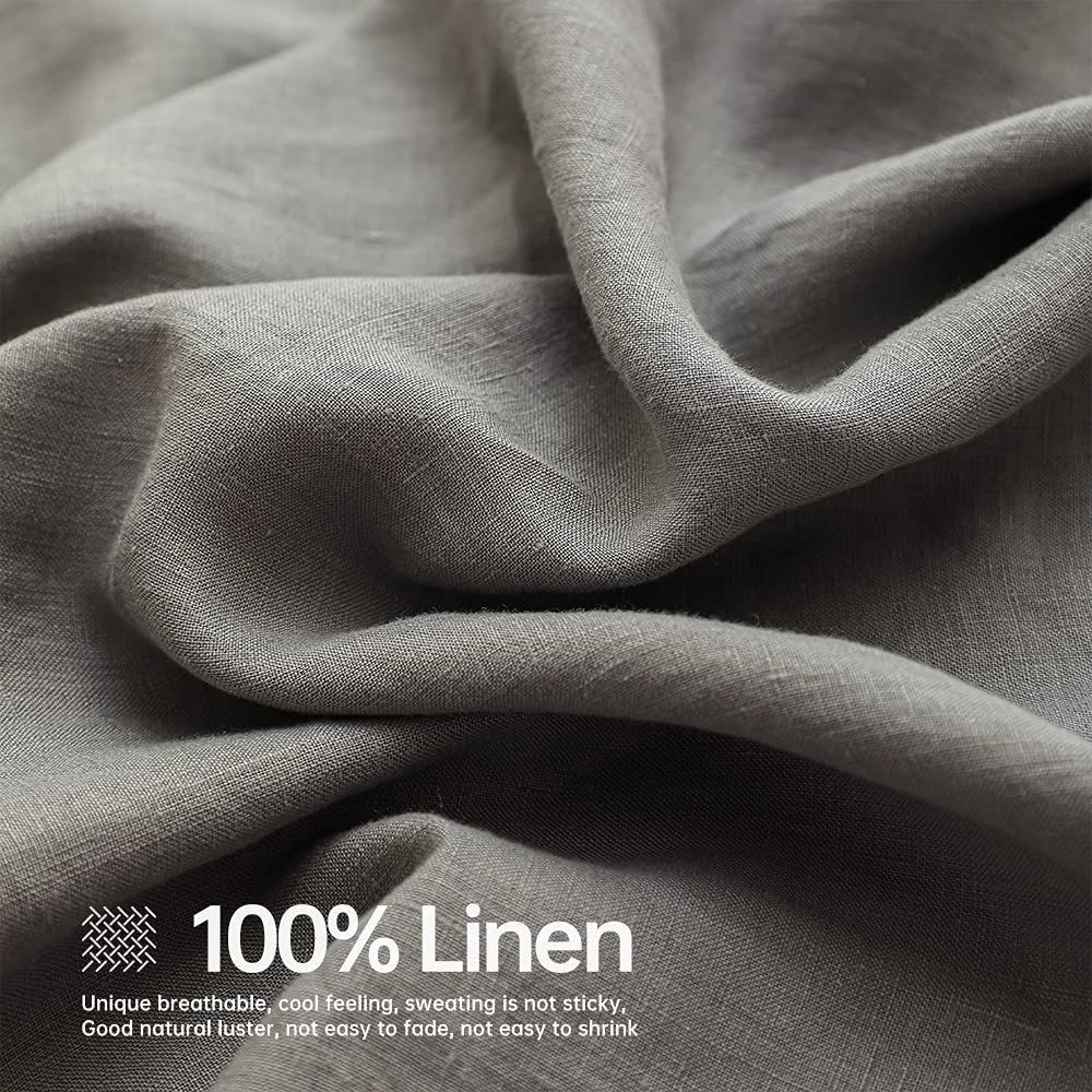 Simple&Opulence 100% Linen Sheet Set Solid Color-4 Pcs Washed French Linen Bed Sheets(1 Flat Shee... | Amazon (US)