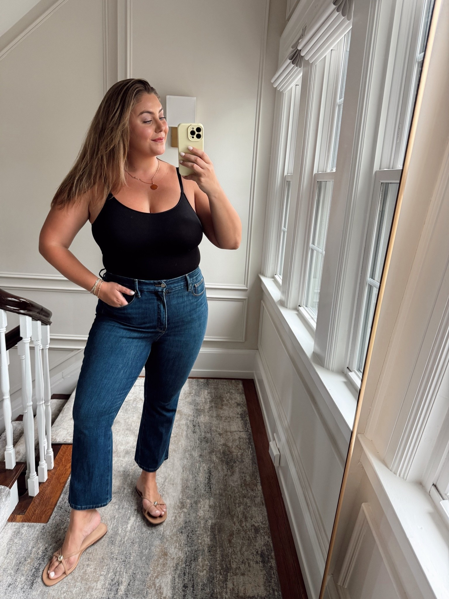 Wearing size XL in shaping tank & 16Plus in jeans - use CARALYN15 at Good American

#LTKootd #LTKSeasonal #LTKPlusSize