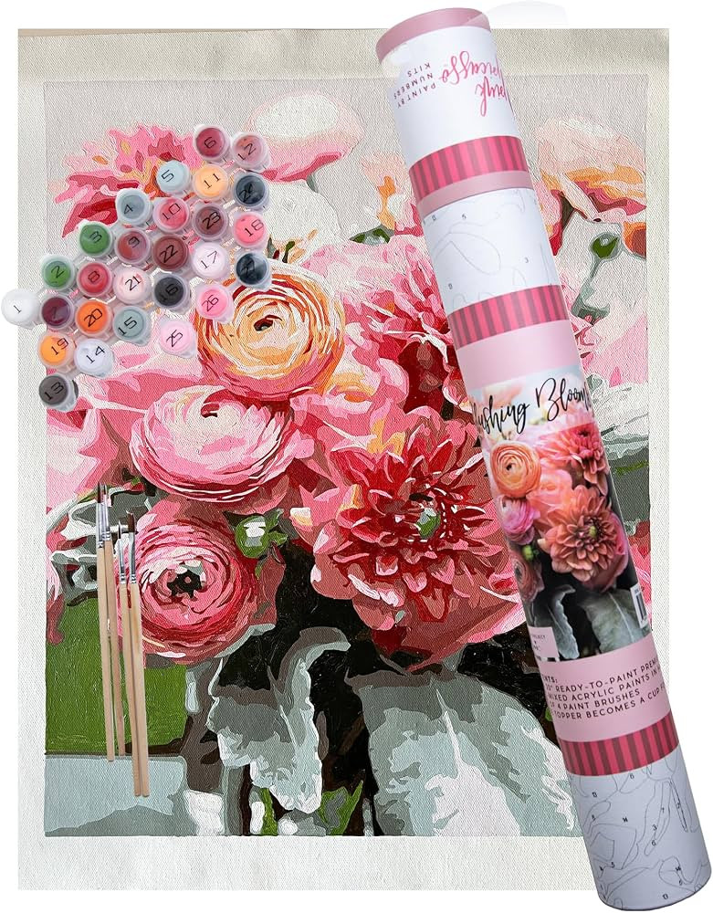 Pink Picasso Kits Botanical Floral Paint by Number for Adults | DIY Canvas Painting Kits Color by... | Amazon (US)