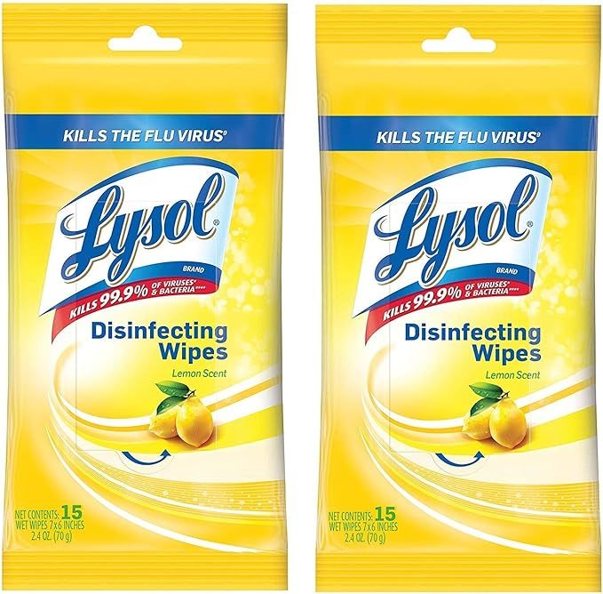 Lysol Disinfecting Wipes to-Go Pack, Lemon Scent, 15 ct (Pack of 2) | Amazon (US)