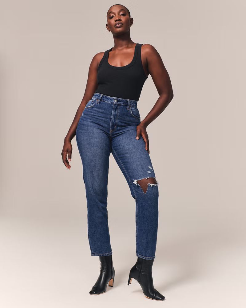 Women's Curve Love High Rise Mom Jean | Women's Bottoms | Abercrombie.com | Abercrombie & Fitch (US)