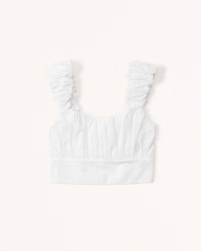 Poplin Scrunch Strap Set Top | Abercrombie & Fitch (US)