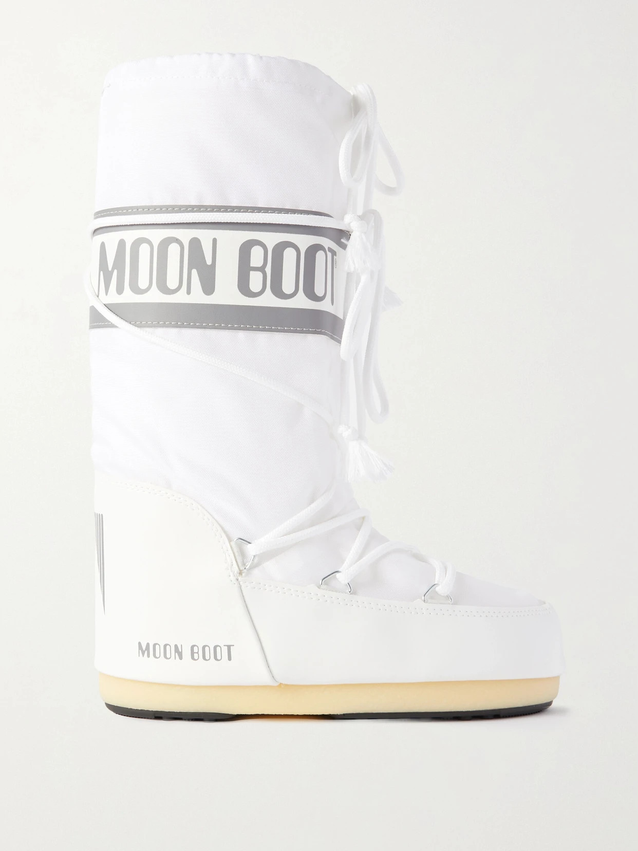 Moon Boot - Icon Shell And Faux Leather Snow Boots - White | NET-A-PORTER (US)