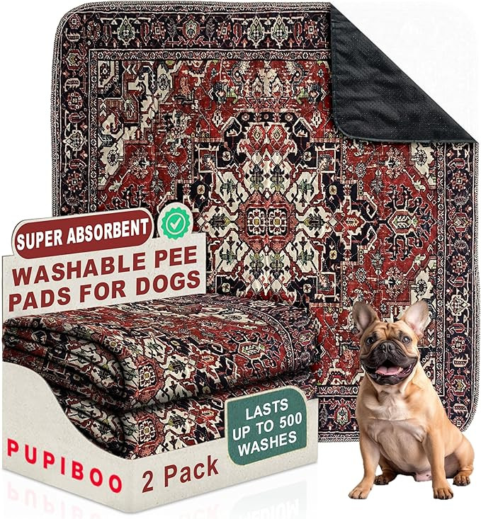 PUPIBOO Washable Pee Pads for Dogs and Cats - Super Absorbent Reusable Puppy Training Pads - 100%... | Amazon (US)