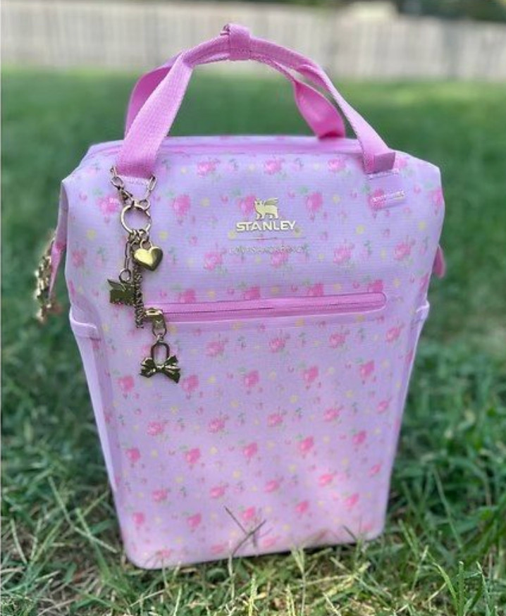 Take my word for it..these are down right GORGEOUS!! And peep 👀 the gold keychain details on my cooler backpack! In love with this Ibiza Sunset print! These coolers, tumblers and Quenchers will go super fast!!
Stanley #StanleyPartner #LoveShackFancy LoveShackFancy 

 