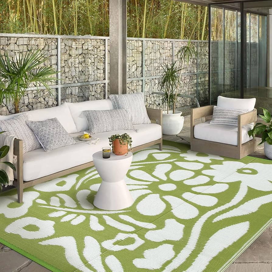 Wonnitar Outdoor Rug 8x10,Waterproof Outdoor Rugs for Patios Clearance,Reversible Outside Plastic... | Amazon (US)