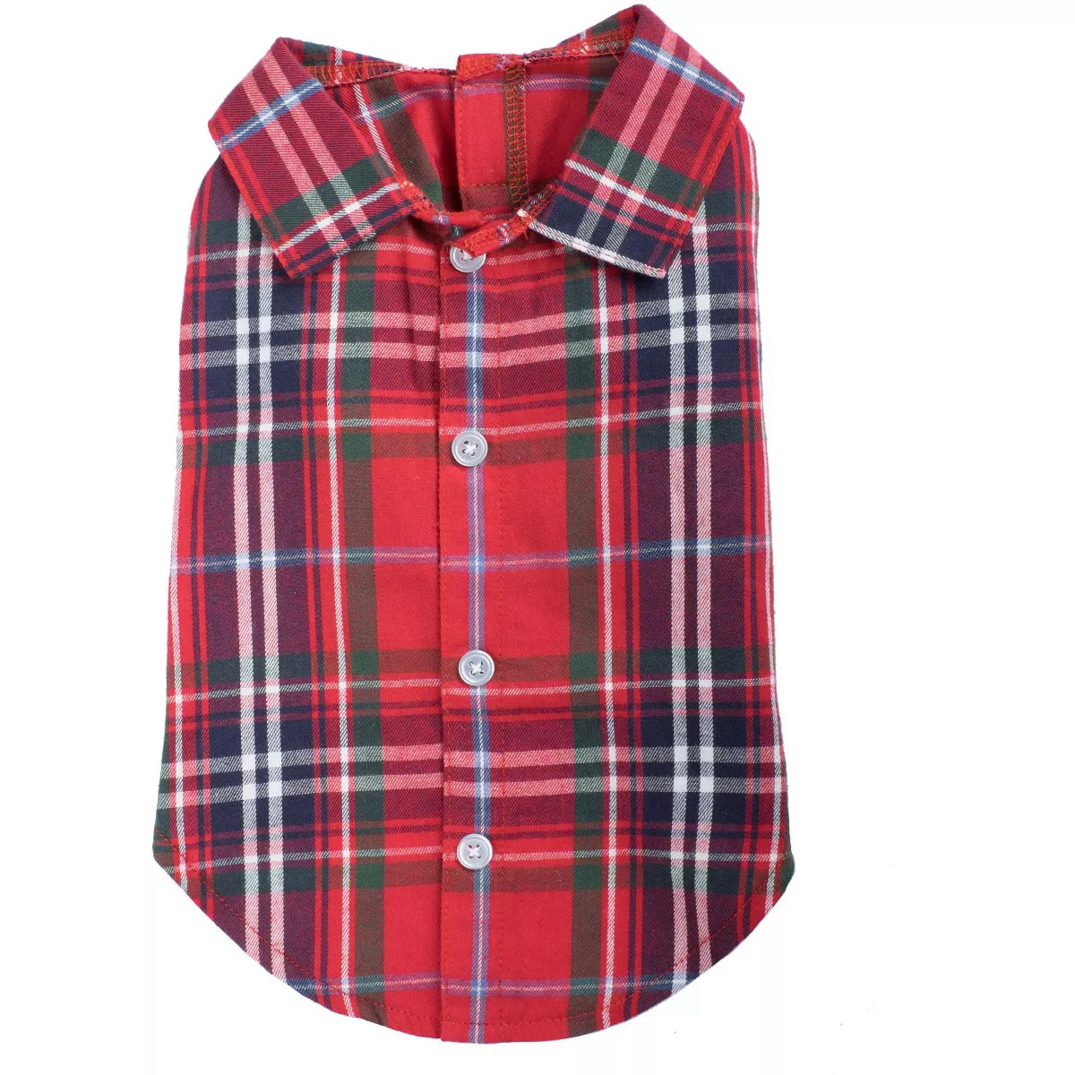 The Worthy Dog Flannel Plaid Button Up Look Pet Shirt - Red Multicolored - M | Target