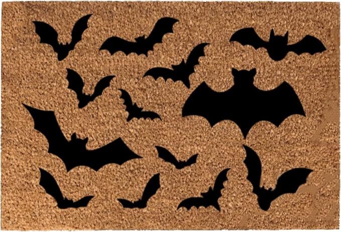 Halloween Door Mat Outdoor Bat Pumpkin Happy Halloween Doormat Rubber Funny Doormat Indoor Rug Fr... | Amazon (US)