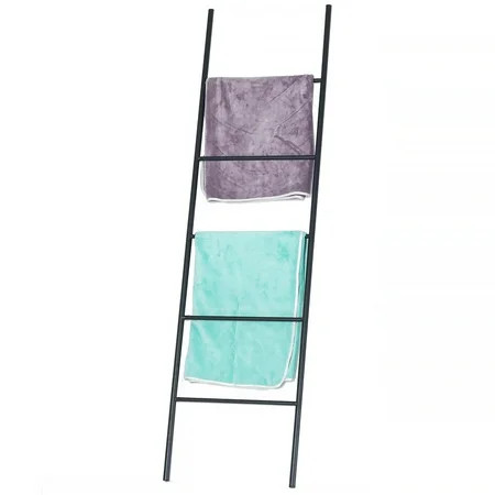 ROBOT-GXG Towel Ladder - Blanket Ladder Rack - 5-Tier Leaning Towel Ladder Rack Metal Free Standing  | Walmart (US)