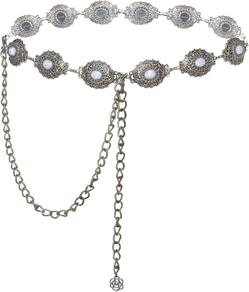 Scarlet Darkness Chain Belt for Women Metal Waist Chain Belt Concho Boho Western Belt | Amazon (US)