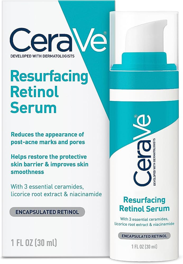 CeraVe Retinol Serum for Post-Acne Marks and Skin Texture | Pore Refining, Resurfacing, Brighteni... | Amazon (US)