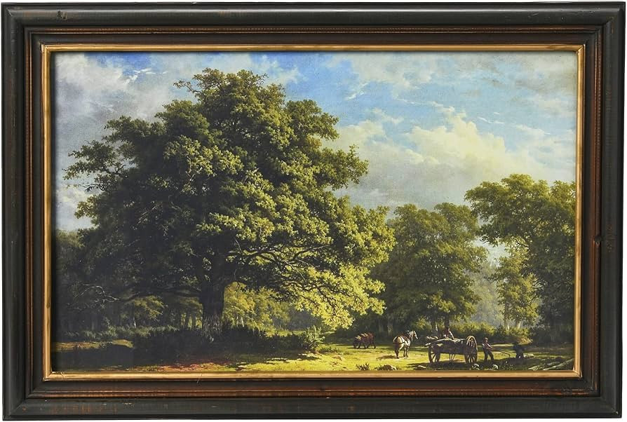 Creative Co-Op Vintage Reproduction Landscape with Solid Wood Frame | Amazon (US)