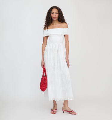The Marguerite Nap Dress - White Trellis Broderie White Trellis Broderie / XXXS | Hill House Home US