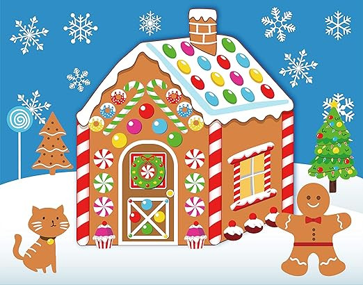 38PCS Make-a-Gingerbread House Stickers for Kids - Christmas Party Game/Craft/Activity/Favor/Supp... | Amazon (US)