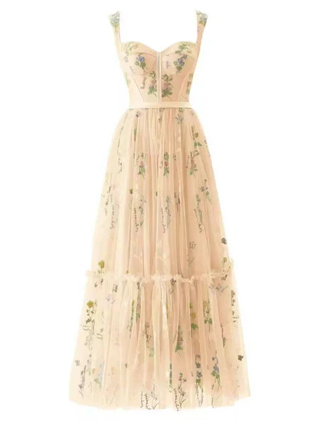 1930s Floral Mesh Boned Lace-Up Dress | Retro Stage
