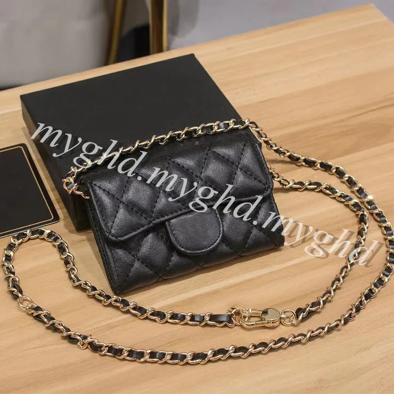 Women Purse With Chain Female Crossbody Card Bag Lychee/Plain 2 Styles With Box | DHGate