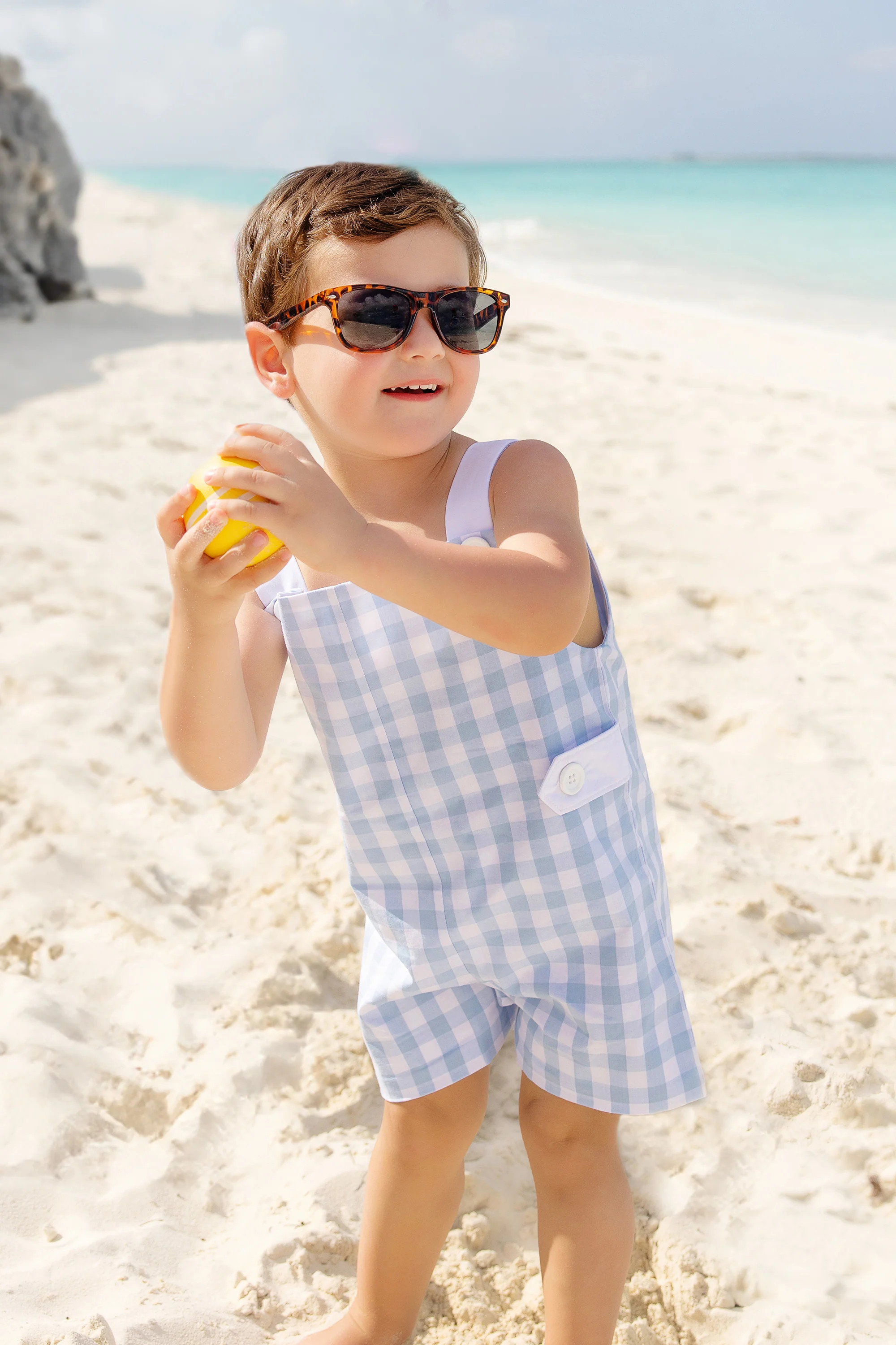 Teddy's Tab Jon Jon - Beale Street Blue Check with Worth Avenue White | The Beaufort Bonnet Company