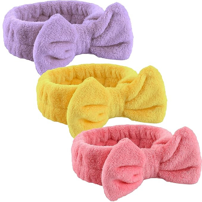 Spa Headband, Makeup Headband for Washing Face, Bow Headbands for Women, Skincare Headbands | Amazon (US)