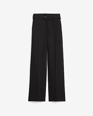 Super High Waisted Belted Cropped Wide Leg Palazzo Pant | Express