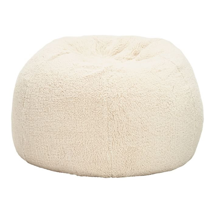 Sherpa Ivory Bean Bag Chair | Pottery Barn Teen