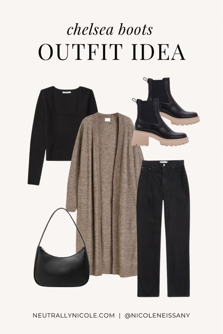 Casual chelsea boots outfit for fall — perfect for thanksgiving, everyday, fall activities, brunch, & more!

// fall fashion, fall outfit, fall outfits, fall trends, winter fashion, winter outfit, winter outfits, winter trends, what to wear for thanksgiving, thanksgiving outfit, casual outfit, casual fall outfit, errands outfit, everyday outfit, coffee run outfit, brunch outfit, date night outfit, pumpkin patch outfit, pumpkin picking outfit, apple picking outfit, holiday outfit, black outfit, gifts for her, holiday gift guide for her, gift guide, fall jeans, wide leg denim, straight leg denim, Abercrombie jeans, black jeans, black jeans outfit, chelsea boots with jeans, ribbed knit sweater, knit cardigan, Dolce Vita H2O ankle booties, ankle boots, chelsea boots, lug sole boots, fall shoes, fall boots, shoulder bag, handbag, Amazon, Amazon fashion, Amazon finds, H&M, neutral outfit (11.17)

#liketkit 

#LTKshoecrush #LTKHoliday #LTKfindsunder50 #LTKSeasonal #LTKtravel #LTKCyberWeek #LTKGiftGuide #LTKfindsunder100 #LTKsalealert #LTKstyletip #LTKitbag