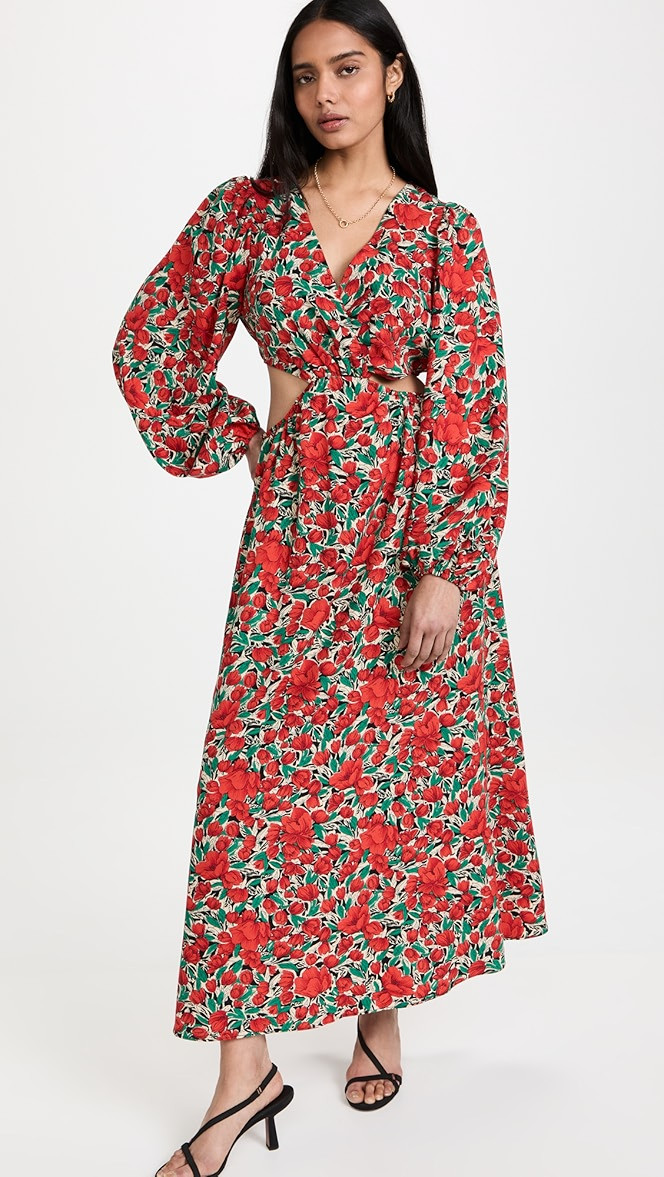Side Cut Out Floral Maxi Dress | Shopbop
