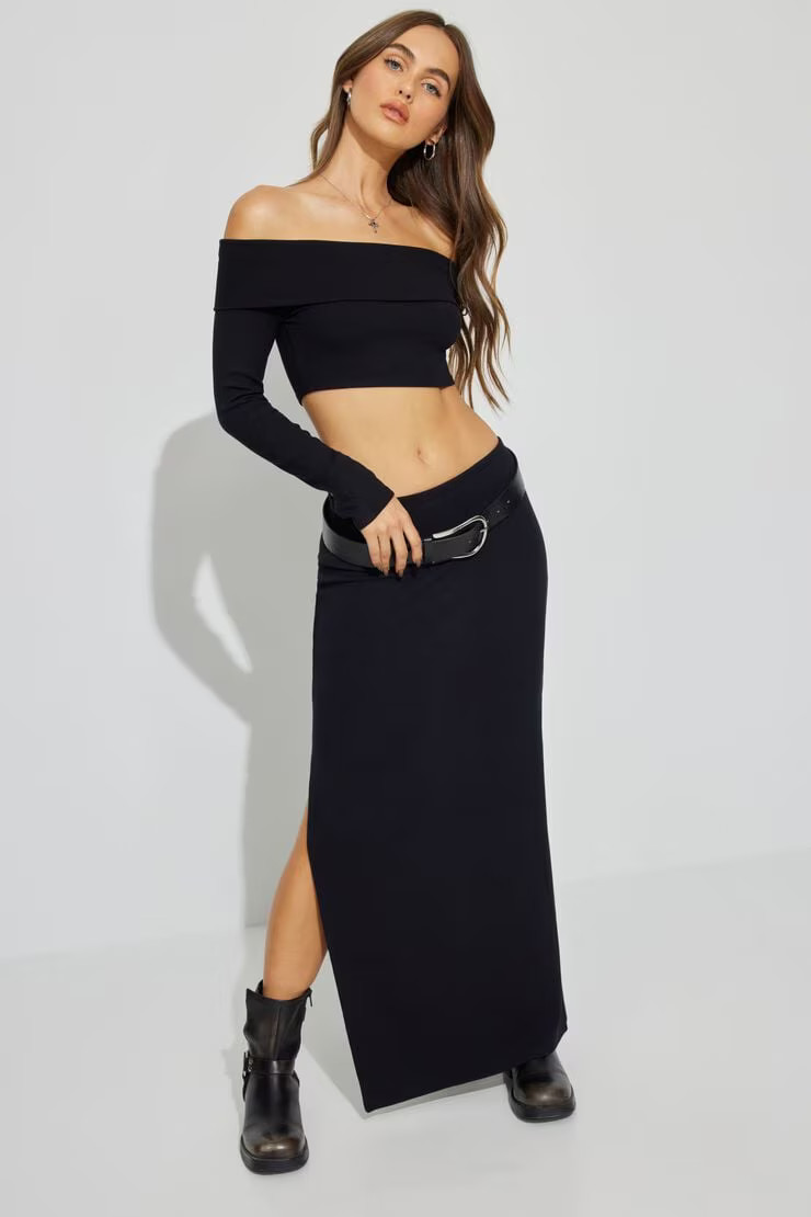 Kayla Foldover Off Shoulder Top | Garage Clothing