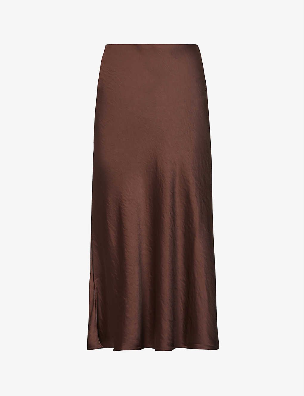 Sateen A-line woven midi skirt | Selfridges