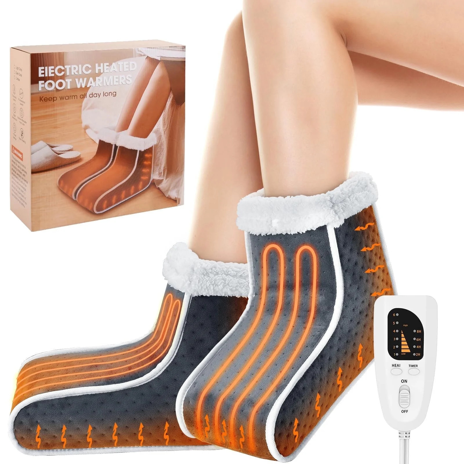Split Electric Foot Warmer, JINLICTE Foot Warmers for Women, Adjustable Heated Boots for Indoor U... | Walmart (US)