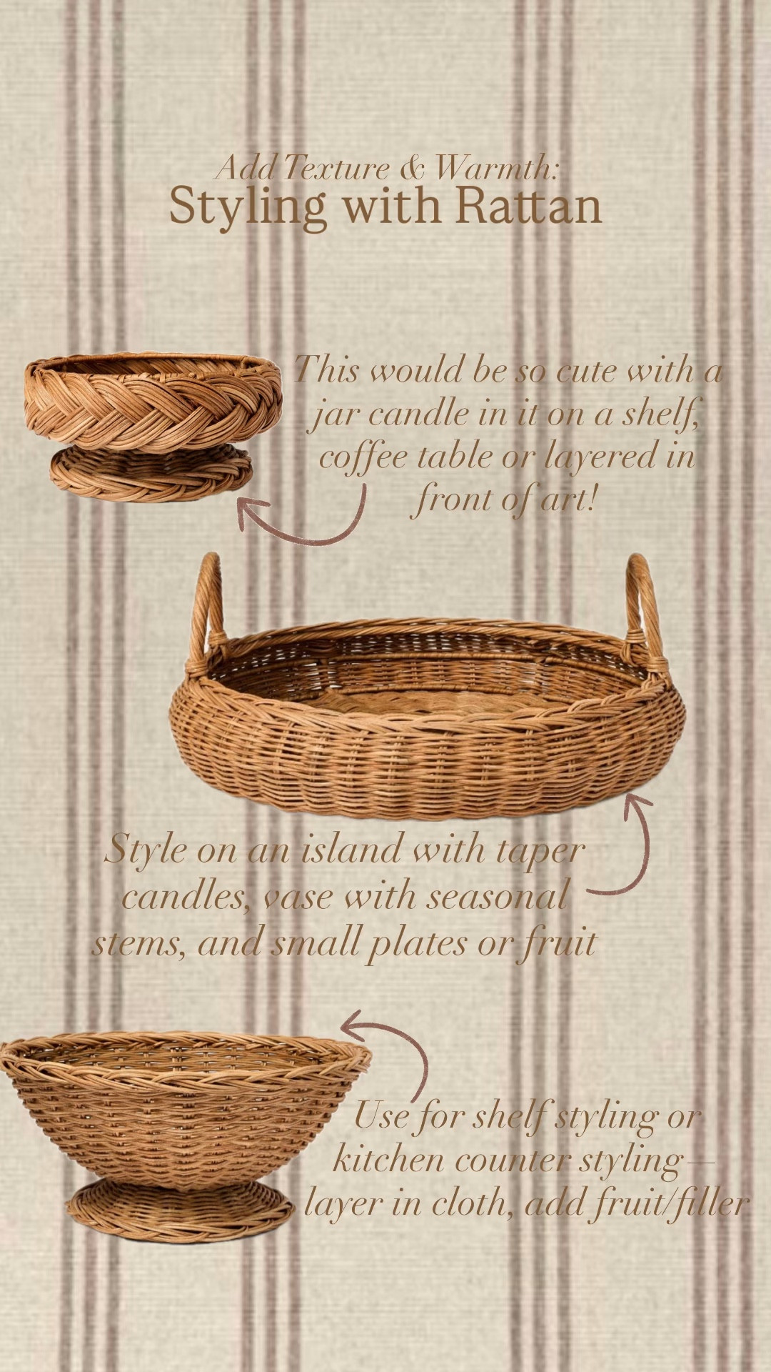 Styling with rattan adds texture and warmth to any space!!

Modern Organic | Home Decor | Neutral Decor | Console Design | Interior Decor | Home Styling | Design Tips
•
•
🤎 Share and follow House.on.TeelHill for more home design and styling! 

•
•
#homedesign #homeinspiration #homestyling #livingroomdesign #livingroomstyling #transitionalstyle #transitionaldesign #transitionaldecor #interiorstyling #interiordesign 

#LTKSeasonal #LTKHome #LTKSaleAlert