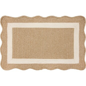 allen + roth 2 X 3 (ft) Braided Natural Indoor/Outdoor Border Farmhouse/Cottage Throw Rug | Lowe's