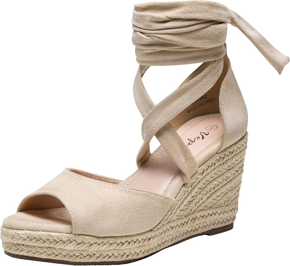 Vepose Women's 882 Rome Open Toe Espadrilles Platform Wedge Sandals | Amazon (US)