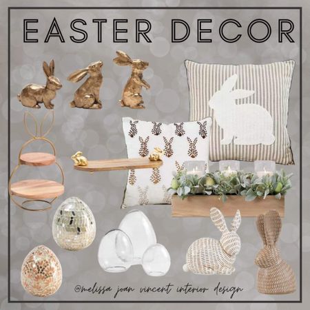 | EASTER | A collection of some of my favorite Easter decor pieces. There is just something about a gold bunny and sparkly egg!!! ✨✨

Easter | Spring | Decor | Kirkland | Pottery Barn | Amazon | Greenery 

#LTKSeasonal #LTKstyletip #LTKhome
