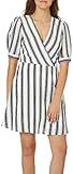 Speechless Women's Short Sleeve Wrap Dress, Off Off White Navy Stripe L | Amazon (US)