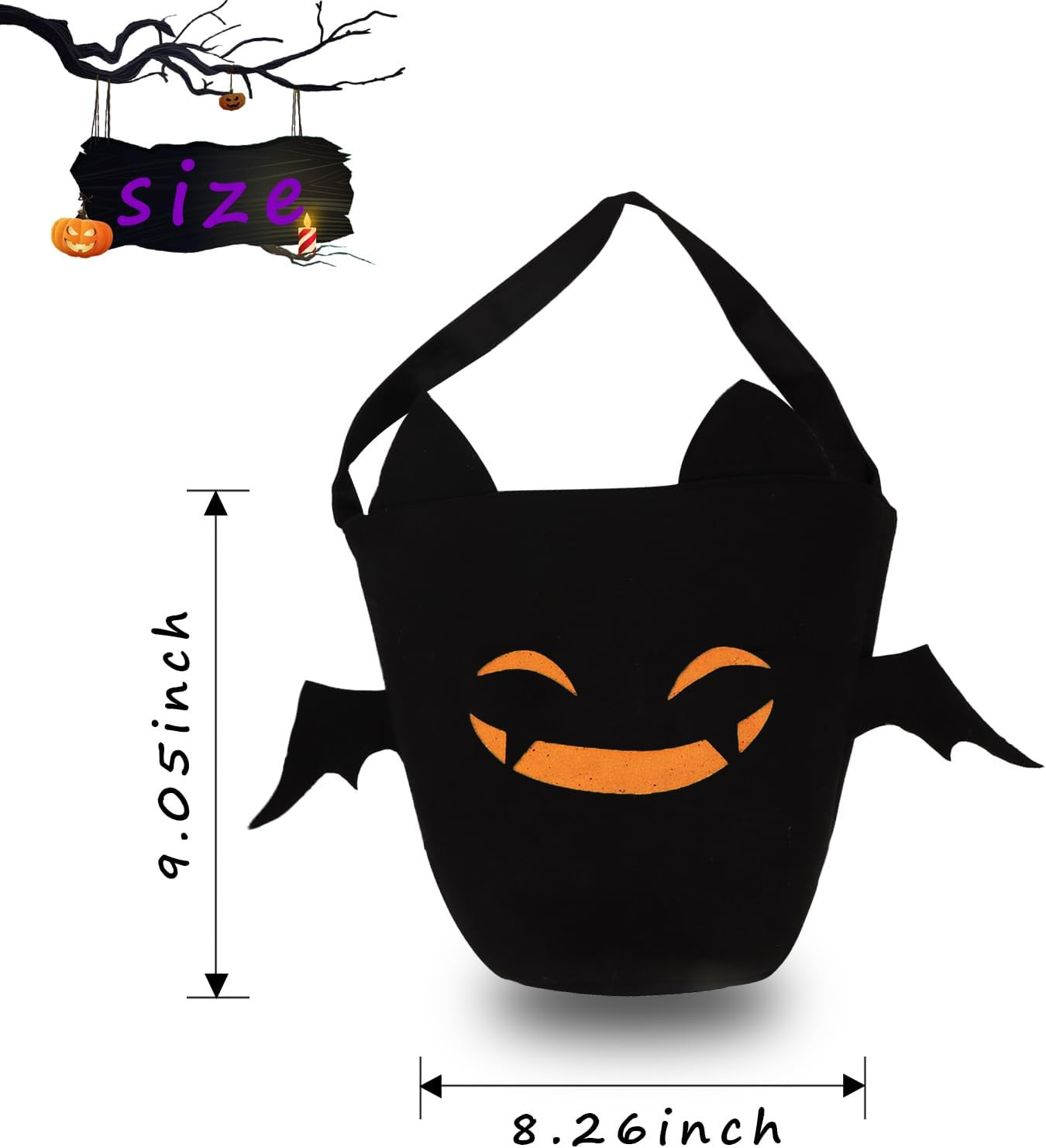 Halloween Buckets for Trick or Treat for Kids,Bat Candy Spooky Basket Multipurpose Portable Reusa... | Amazon (US)