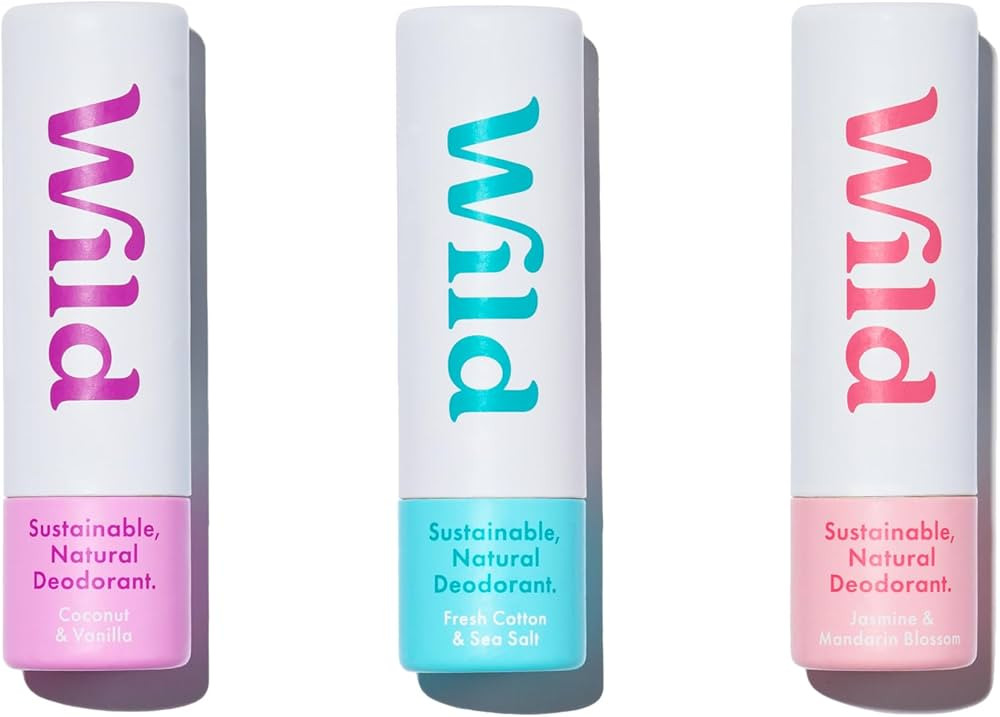 Wild - Pack of 3 Mini Deodorants - 100% Natural Ingredients & Aluminum Free - Long Lasting Protec... | Amazon (US)