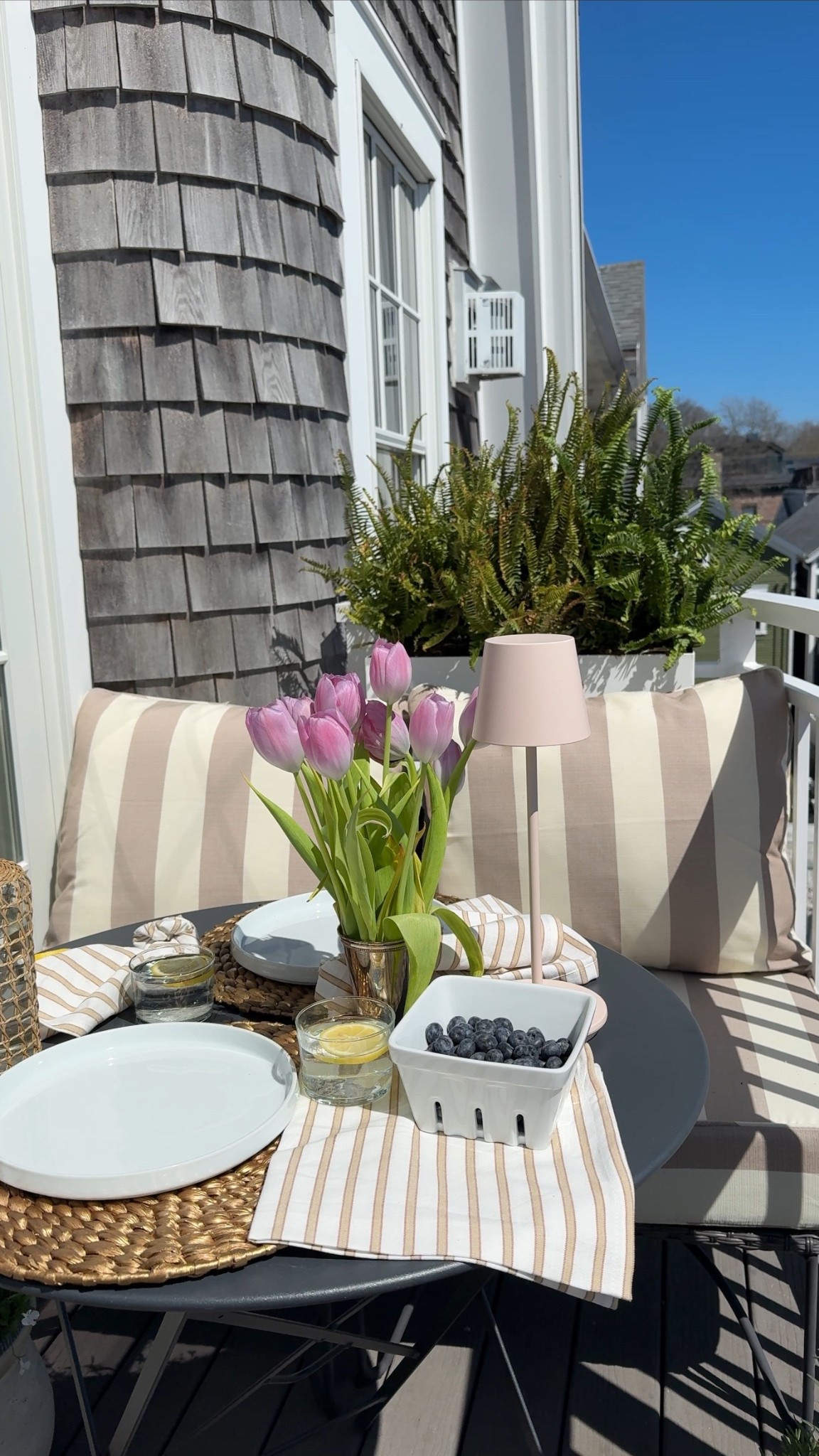 #ad My balcony is finally refreshed with my favorite pieces from @Wayfair and we are officially ready for al fresco dining! Shop this look on my ltk linked in my bio  #Wayfair #WayfairPartner  #wishyouwerehere #outdoor