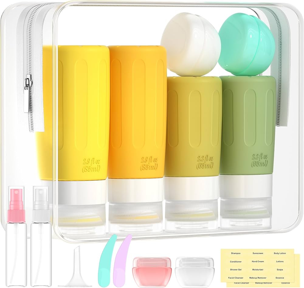 Morfone 16 Pack Travel Bottles Set for Toiletries, TSA Approved Travel Containers Leak Proof Sili... | Amazon (US)